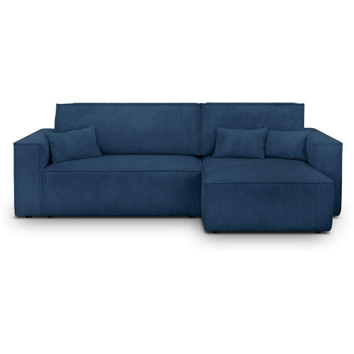 Livia - Sofá de esquina convertible reversible - Pana - Azul