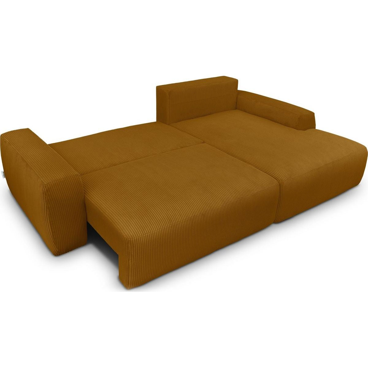 Sonny - Right-Facing Corner Sofa Bed - Corduroy - Mustard Yellow