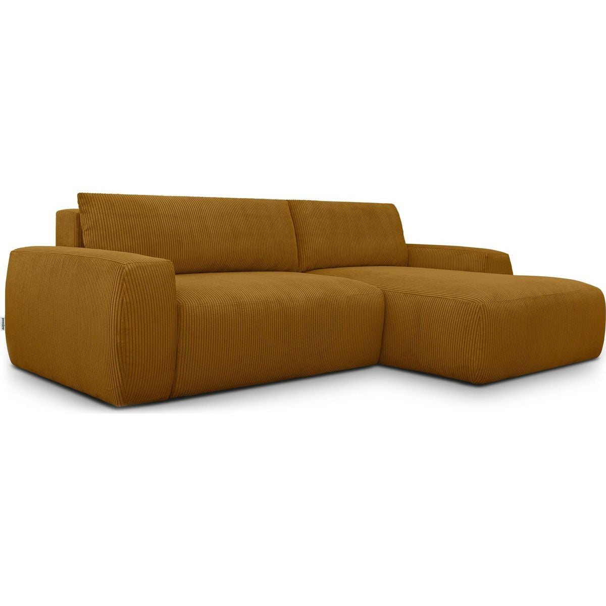 Sonny - Right-Facing Corner Sofa Bed - Corduroy - Mustard Yellow