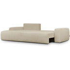 Sonny - Bäddsoffa Med Vänsterställd Divan - Chenilletyg - Mörkbeige