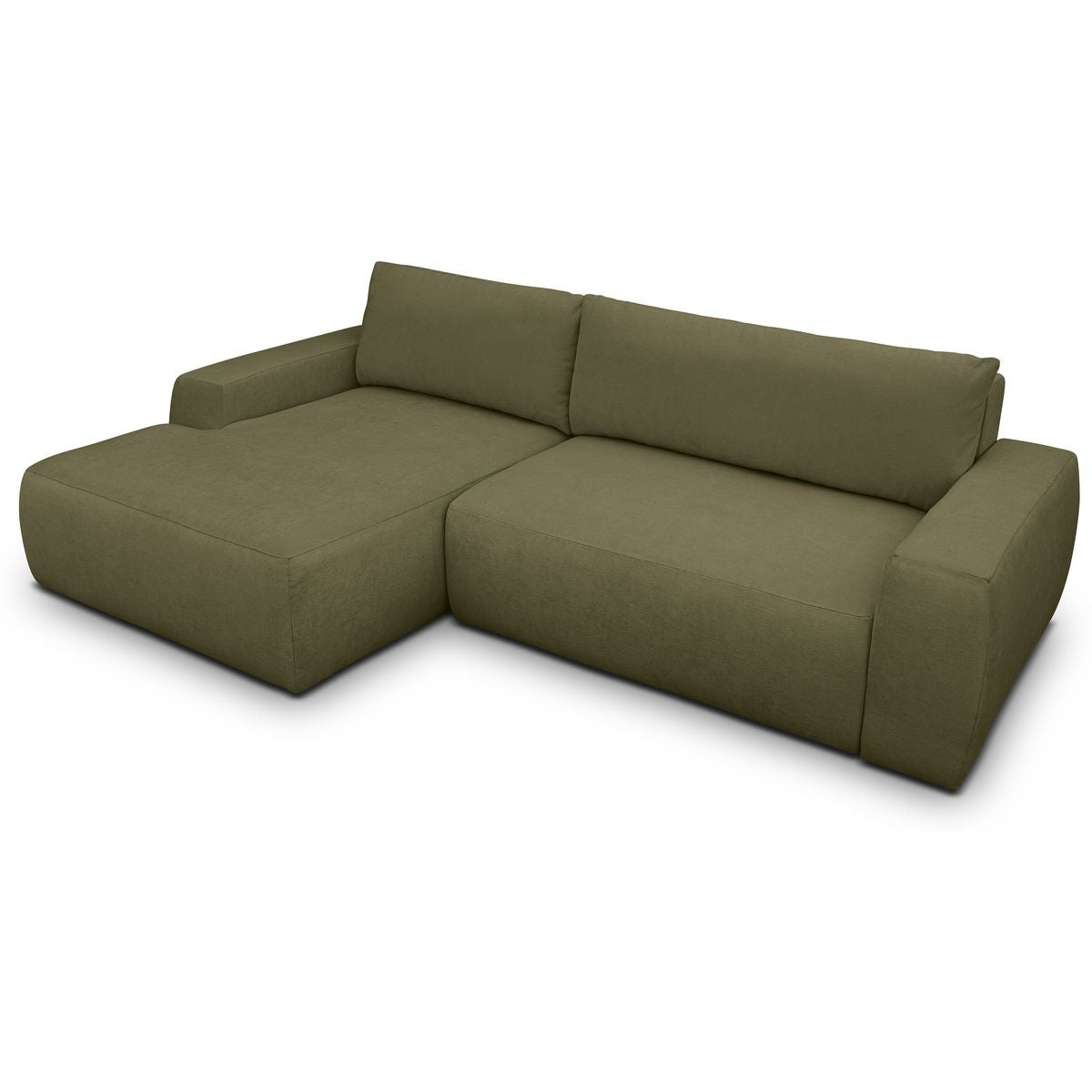 Sonny - Narożnik lewostronny rozkładany - Tkanina szenilowa - Khaki