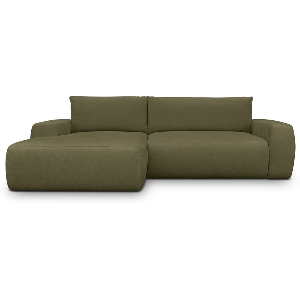 Sonny - Narożnik lewostronny rozkładany - Tkanina szenilowa - Khaki