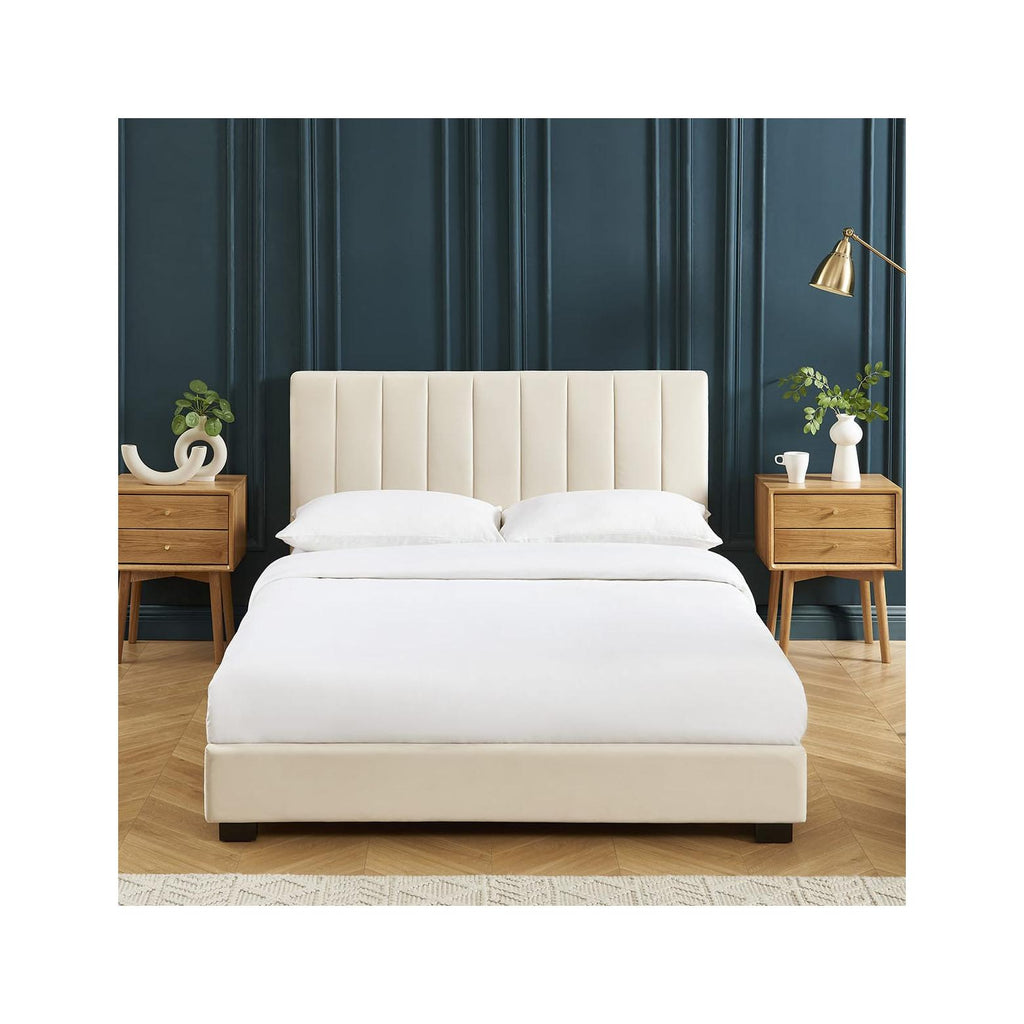 William - Tweepersoonsbed - Fluweel - Beige