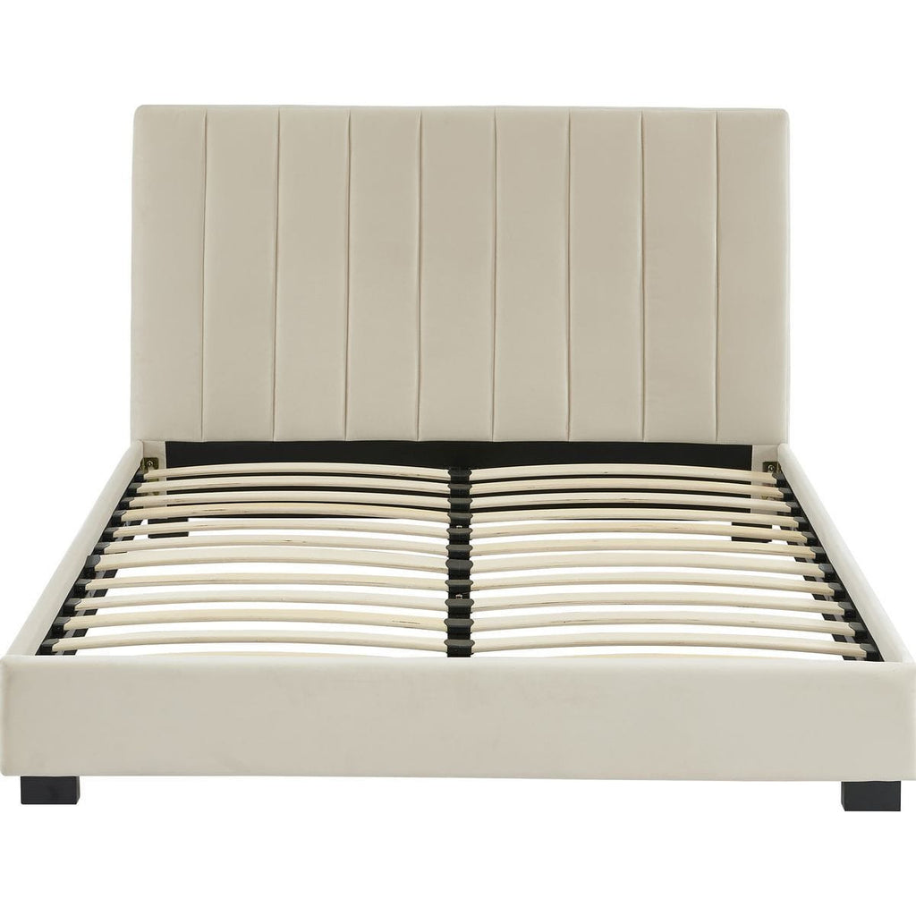 William - Tweepersoonsbed - Fluweel - Beige