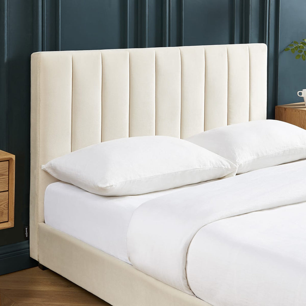 William - Tweepersoonsbed - Fluweel - Beige