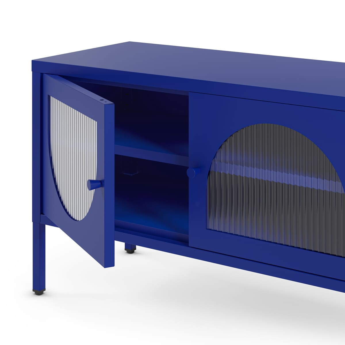 Ysia - Mueble de TV - Metal - Azul Eléctrico