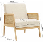Mani - Fauteuil - Rotan En Ribfluweel - Beige