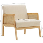 Mani - Fauteuil - Rotan En Ribfluweel - Beige