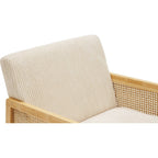 Mani - Fauteuil - Rotan En Ribfluweel - Beige