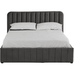 Ava - Lit Coffre Adulte - Velours - Gris