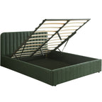 Ava - Cama Canapé Adulto - Terciopelo - Verde Caqui