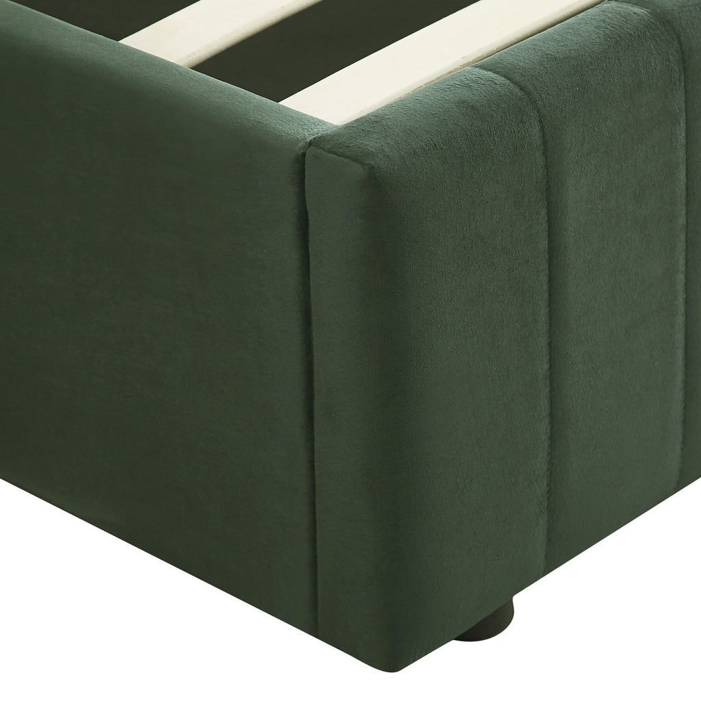 Ava - Cama Canapé Adulto - Terciopelo - Verde Caqui