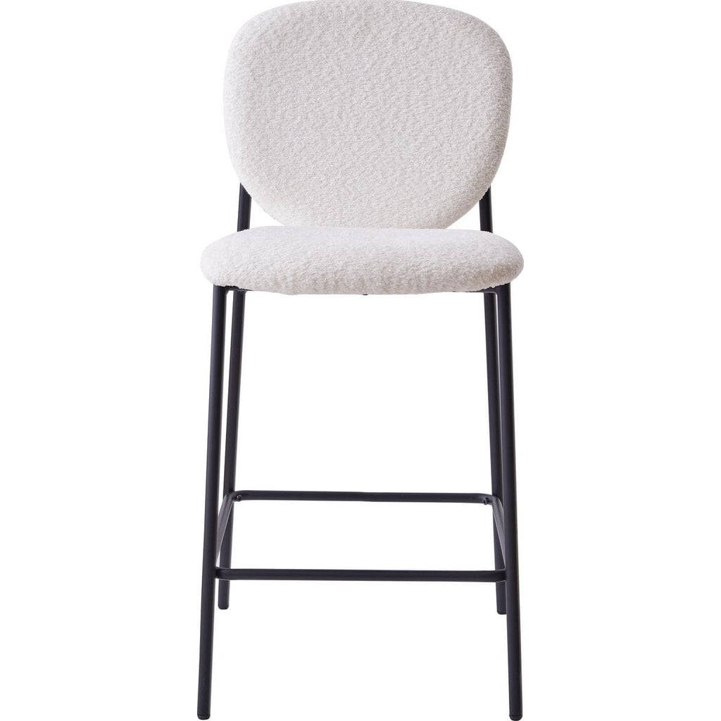Betty - Lote De 2 Taburetes De Bar - Tejido Bouclé - Beige