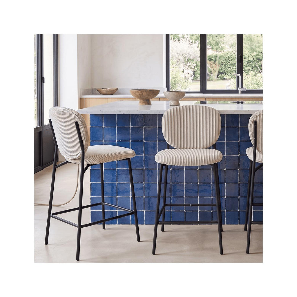 Betty - Lote de 2 Taburetes de Bar - Pana - Beige
