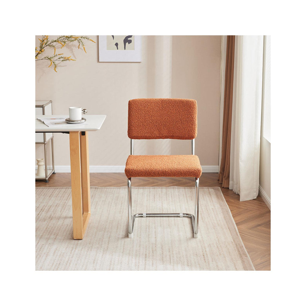 Dulce - Set Van 2 Stoelen - Bouclé Stof - Roest