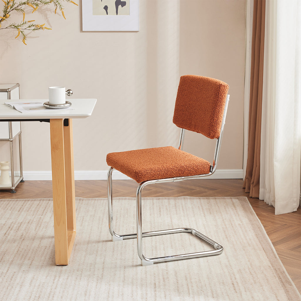 Dulce - Set Van 2 Stoelen - Bouclé Stof - Roest