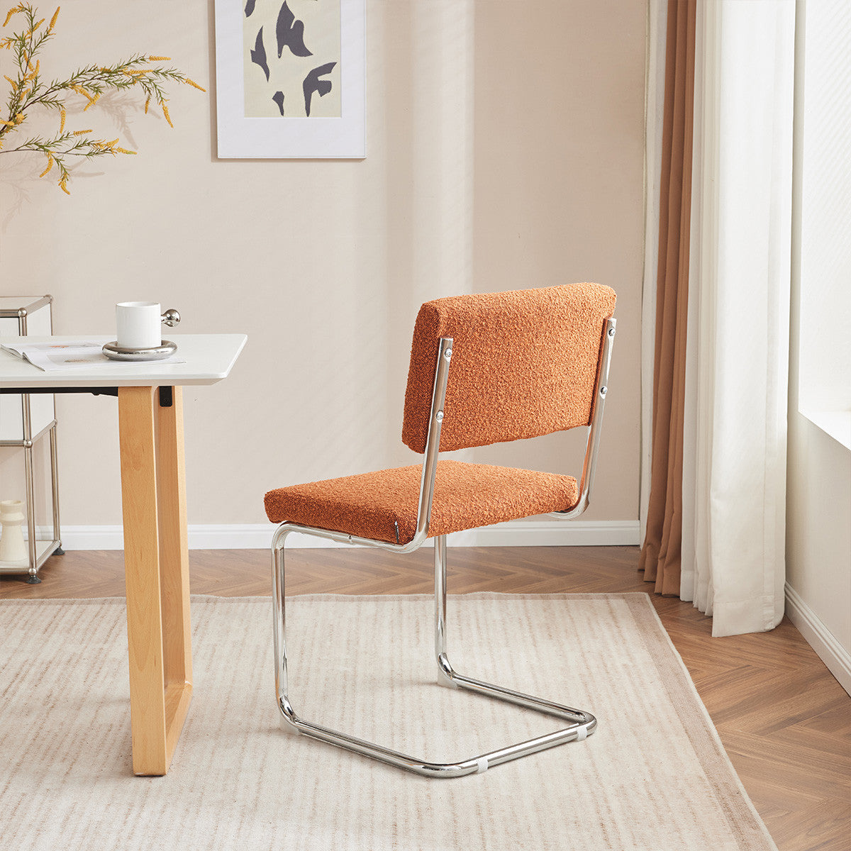 Dulce - Set Van 2 Stoelen - Bouclé Stof - Roest