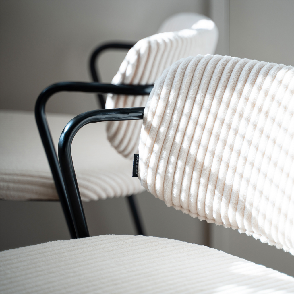 Jones - Lote De 2 Taburetes De Bar - Pana - Beige