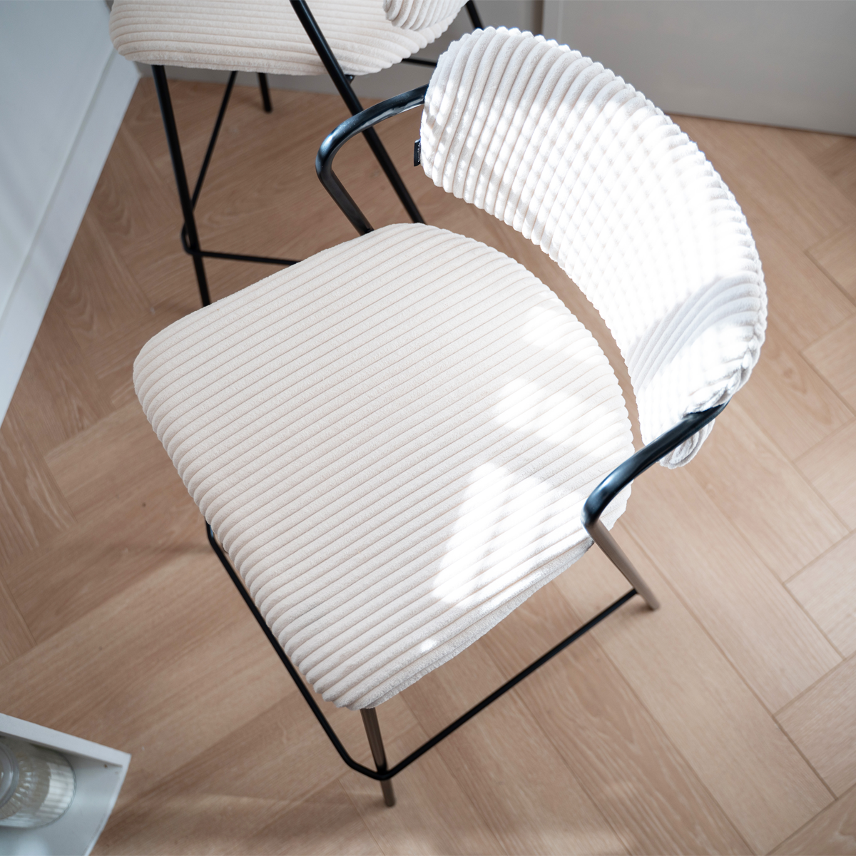 Jones - Lote De 2 Taburetes De Bar - Pana - Beige