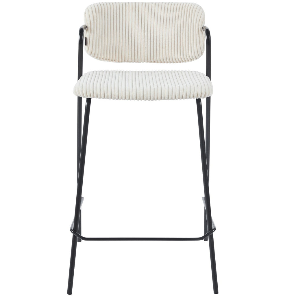 Jones - Lote De 2 Taburetes De Bar - Pana - Beige