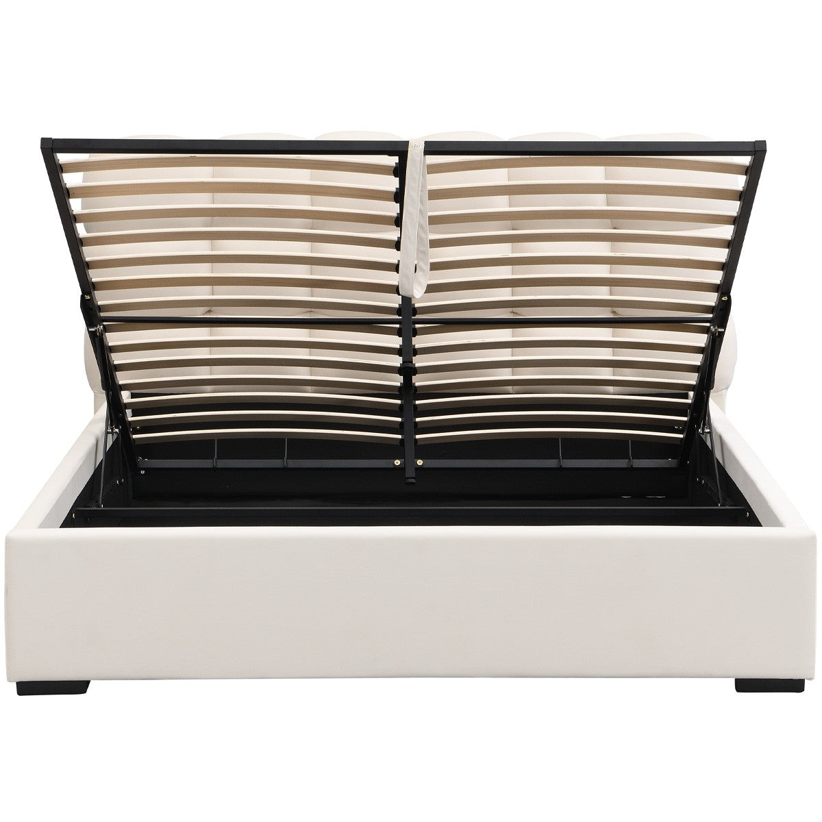 Lola - Tweepersoonsbed Met Opbergruimte - Fluweel - Beige