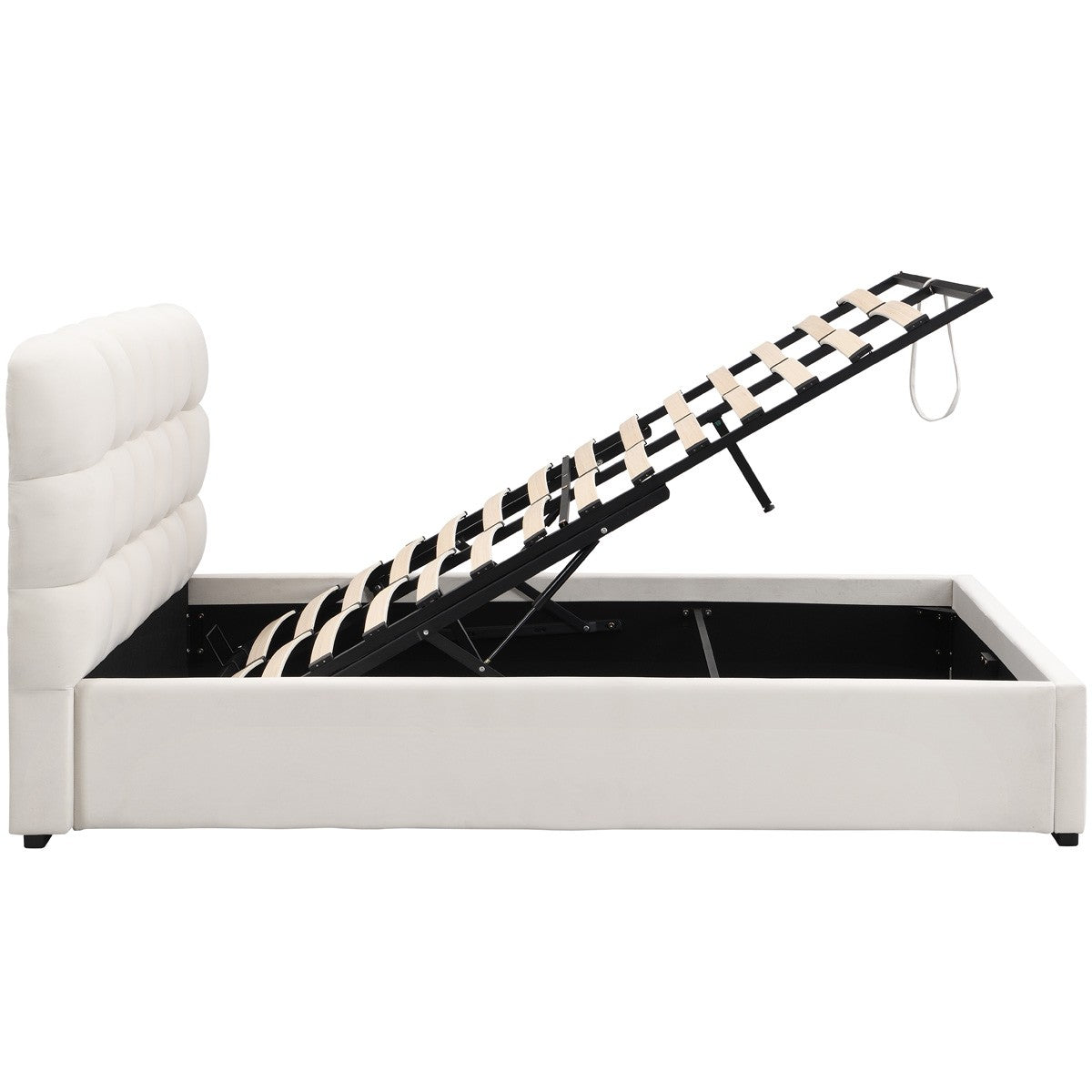 Lola - Tweepersoonsbed Met Opbergruimte - Fluweel - Beige