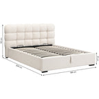 Lola - Tweepersoonsbed Met Opbergruimte - Fluweel - Beige