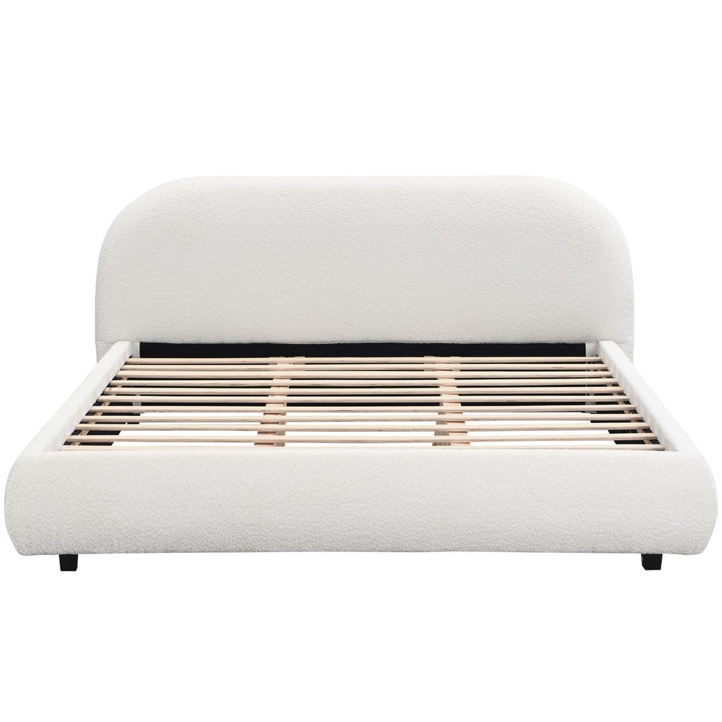 Maddie – Doppelbett – Bouclé-Stoff – Beige