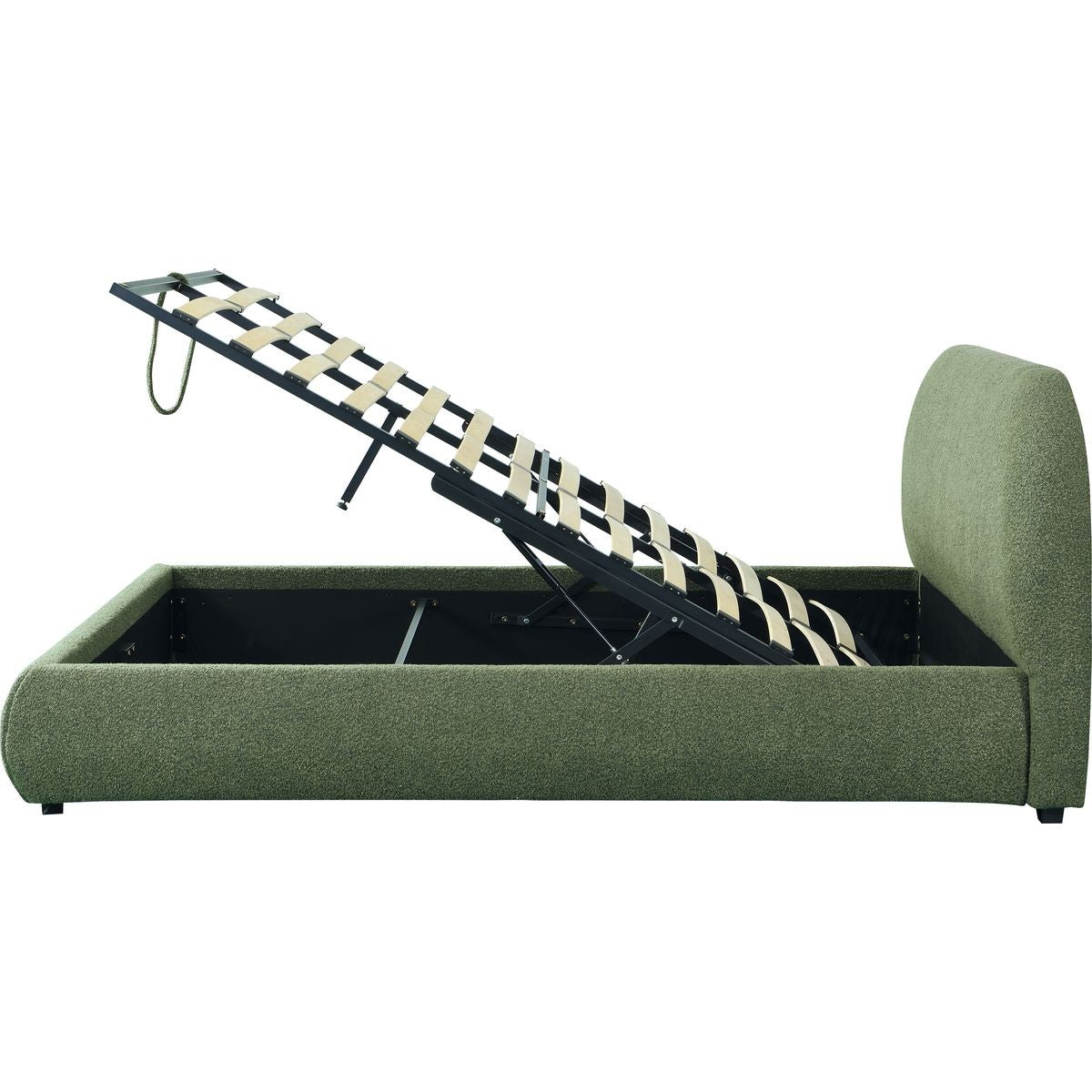 Madisson - Storage Bed - Bouclé Fabric - Khaki Green