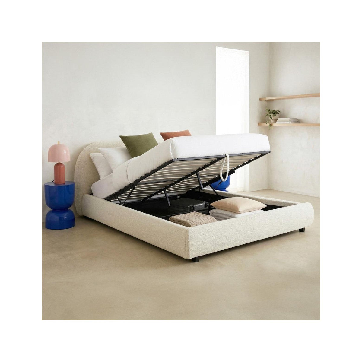 Madisson - Cama con canapé - Borreguito - Beige