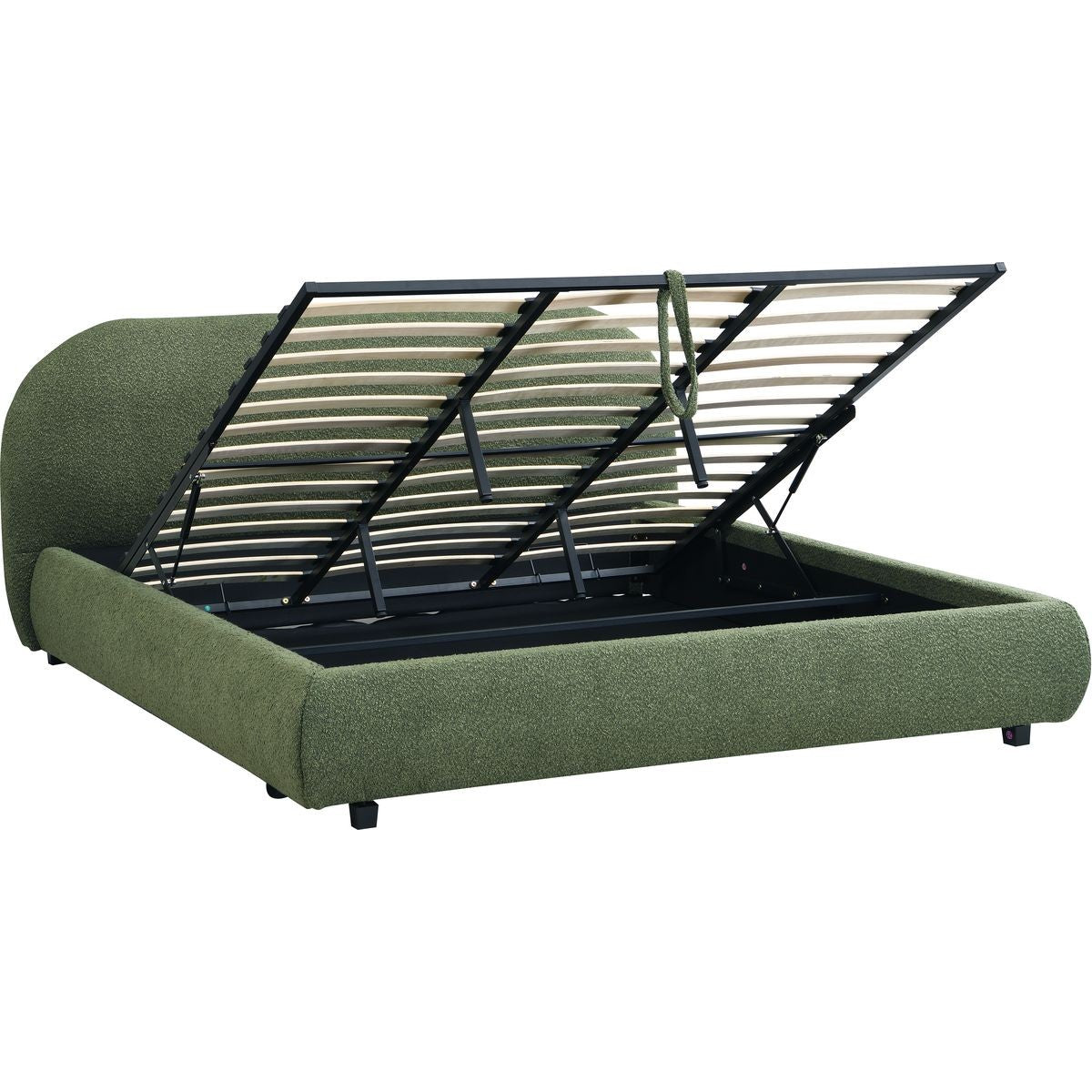 Madisson - Storage Bed - Bouclé Fabric - Khaki Green