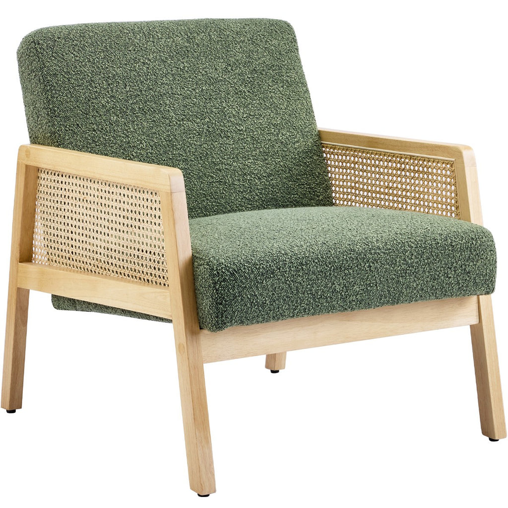Mani – Fotel – Plecionka wiedeńska i tkanina boucle – Khaki