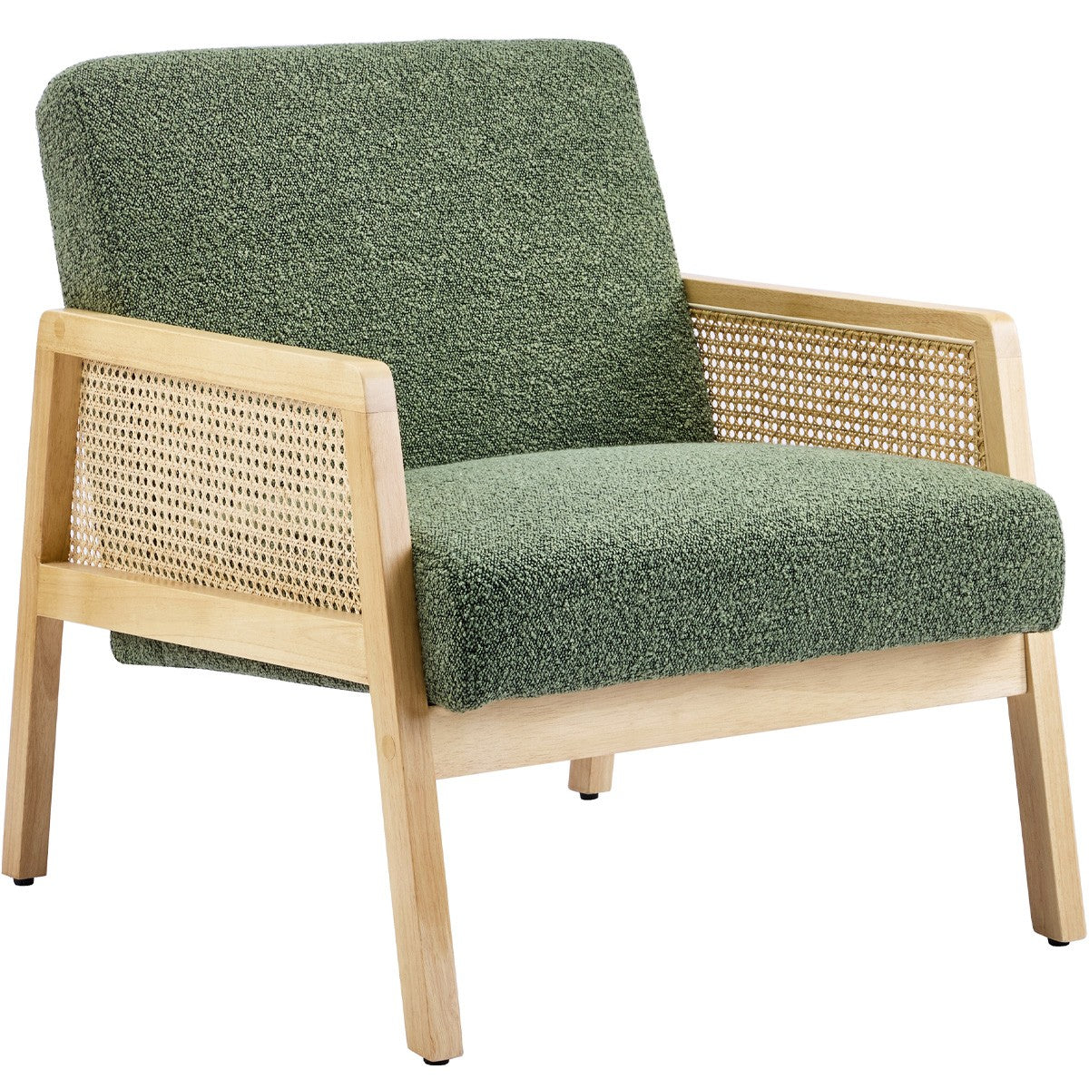 Mani – Fotel – Plecionka wiedeńska i tkanina boucle – Khaki
