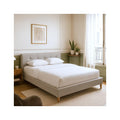 Milo - Cama de matrimonio - Tela - Gris jaspeado