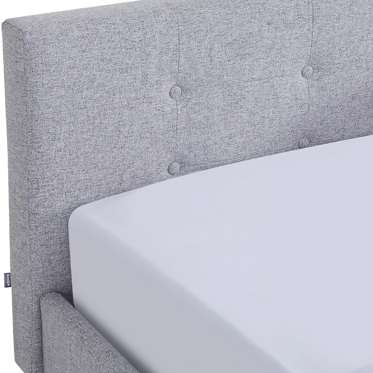 Milo - Cama de matrimonio - Tela - Gris jaspeado