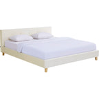 Milo - Cama de matrimonio - Terciopelo - Beige