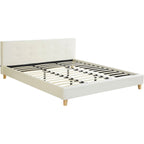 Milo - Cama de matrimonio - Terciopelo - Beige