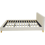 Milo - Cama de matrimonio - Terciopelo - Beige