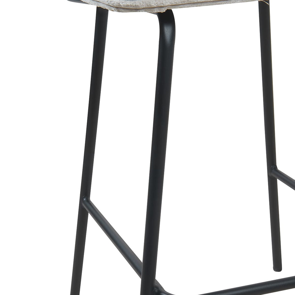 Muse - Set de 2 taburetes de bar - Rejilla y pana - Beige