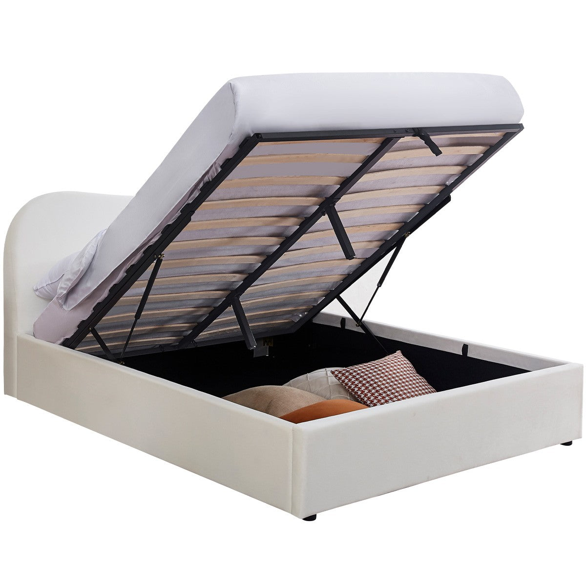 Suzon - Cama Con Canapé Para Adulto - Terciopelo - Beige
