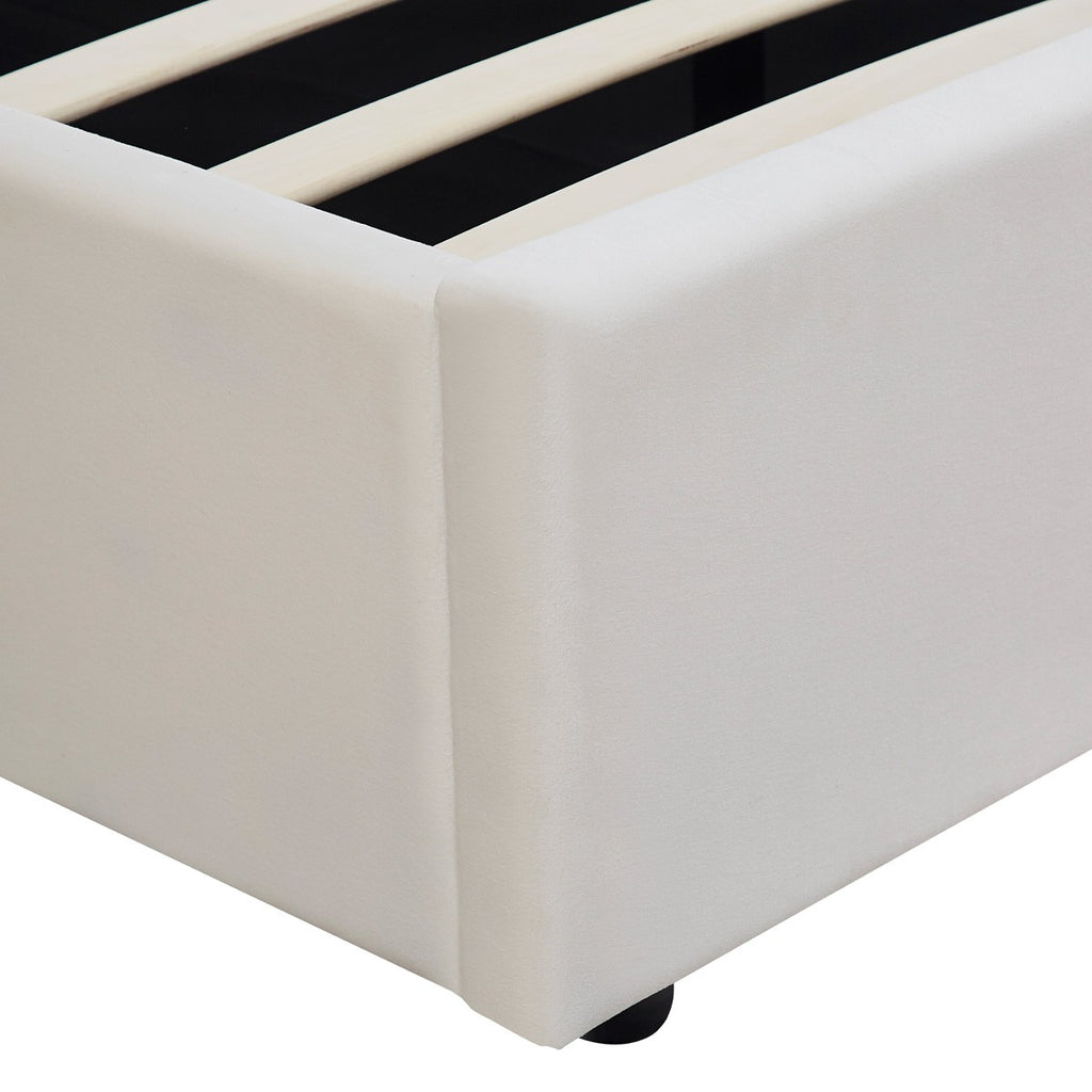 Suzon - Cama Con Canapé Para Adulto - Terciopelo - Beige