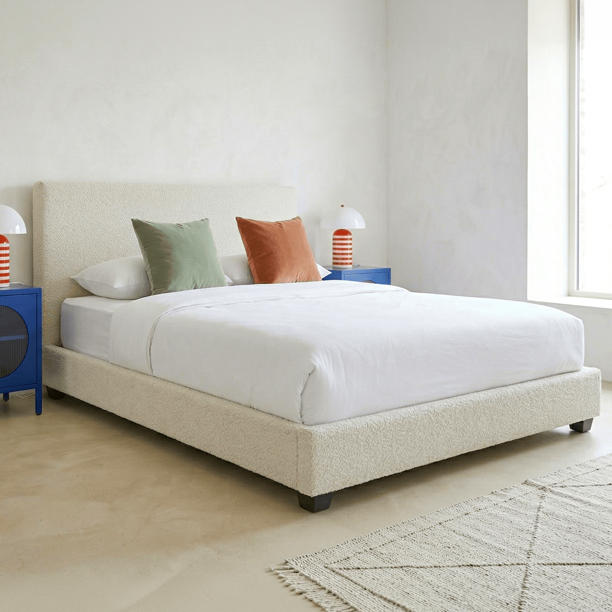 William - Cama de adulto - Tejido bouclé - Beige