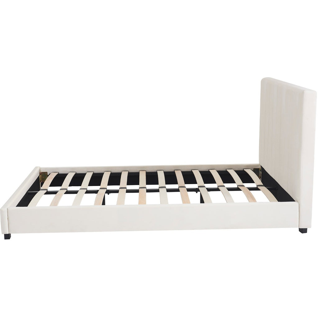 William - Tweepersoonsbed - Fluweel - Beige