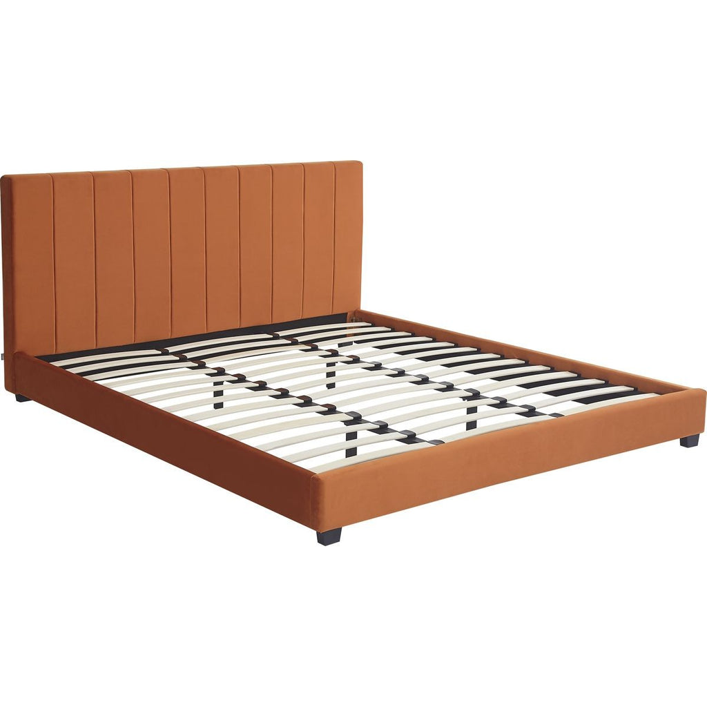 William - Lit Adulte - Velours - Terracotta