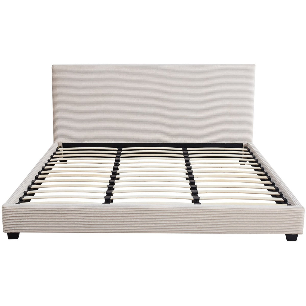 William - Tweepersoonsbed - Ribfluweel - Beige