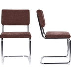 Dulce - Lot De 2 Chaises - Tissu Chenille - Marron