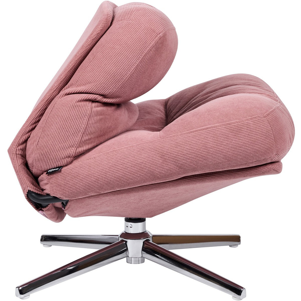Julia - Fauteuil Pivotant - Velours Côtelé - Rose