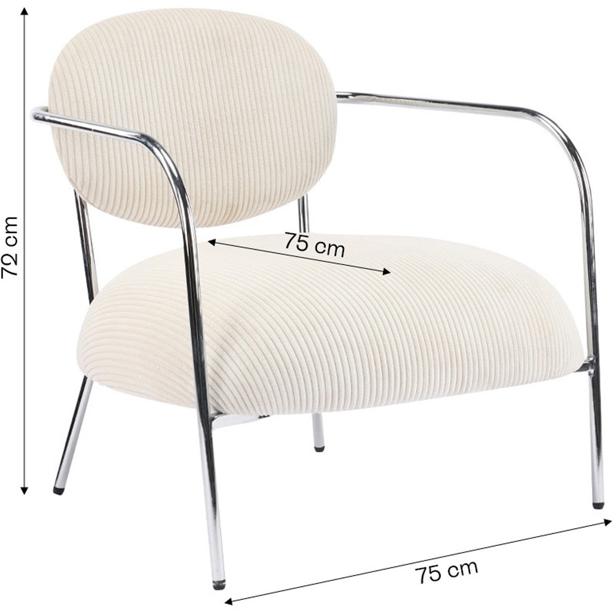 Léon - Fauteuil - Velours Côtelé - Beige