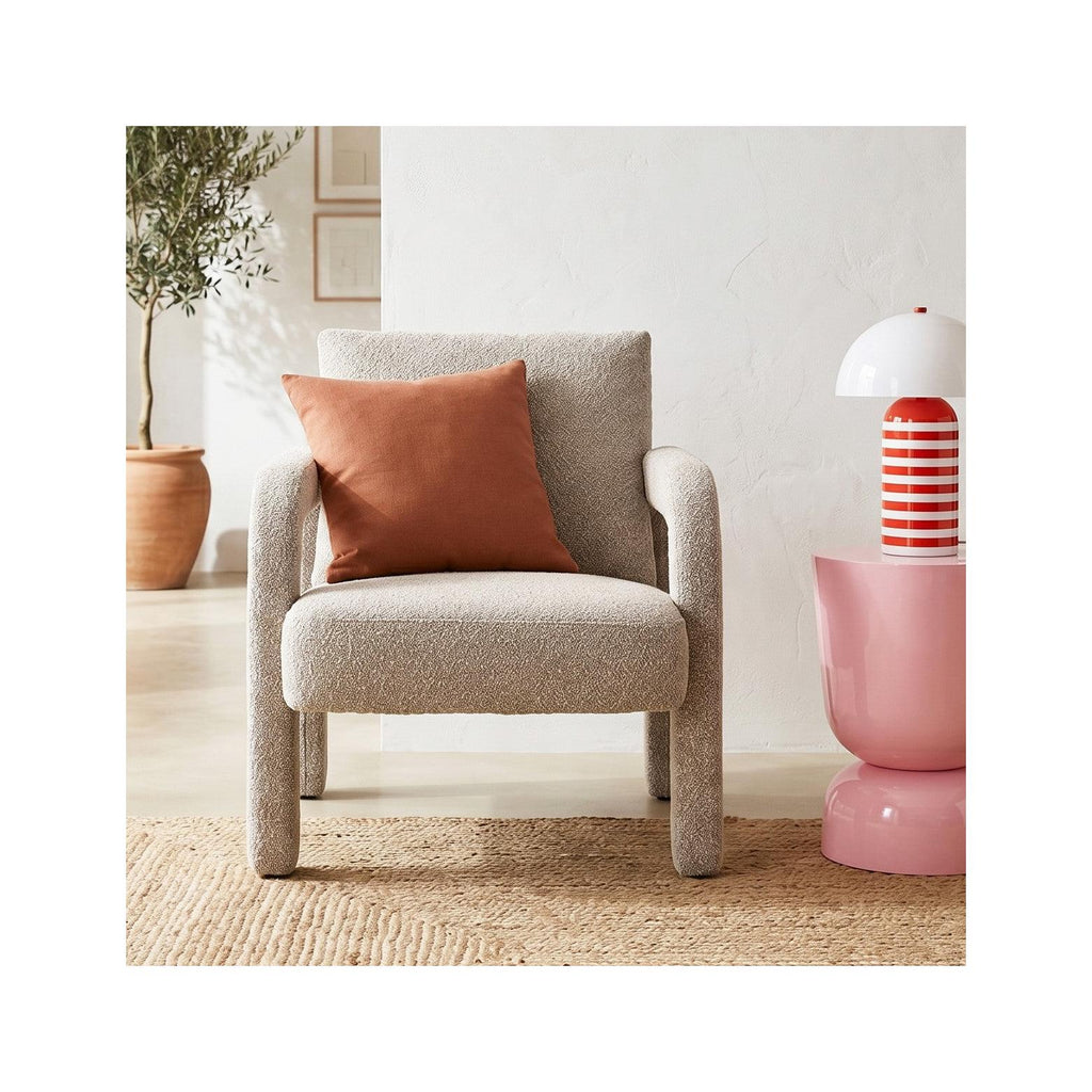 Niko - Armchair - Bouclé Fabric - Taupe