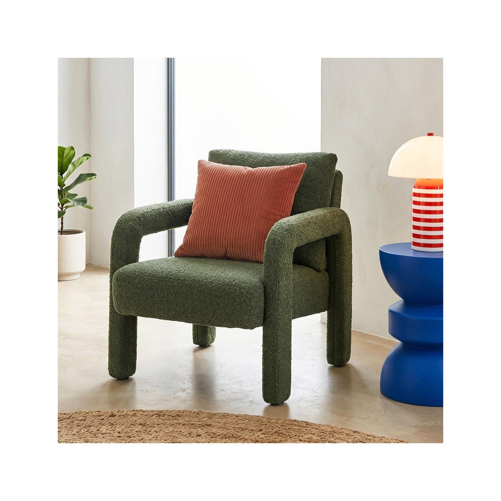 Niko - Fauteuil - Bouclé Stof - Kakigroen